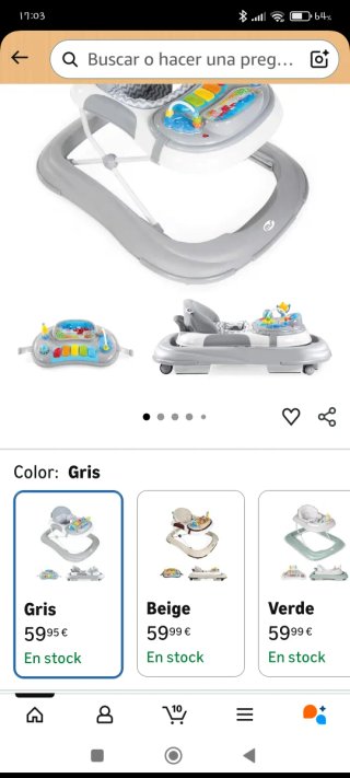 Andador para bebé con piano y luces