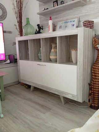 Mueble Salón Gris y Blanco