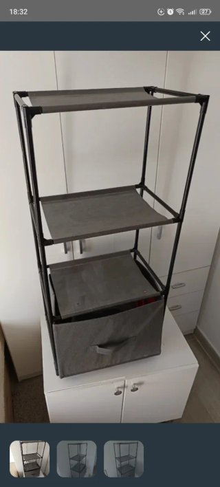 Estantería modular 4 baldas negra y gris