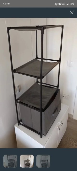 Estantería modular 4 baldas negra y gris