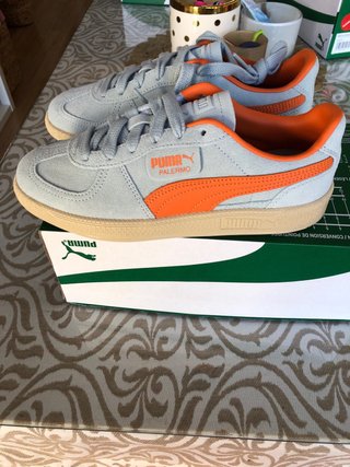 Zapatillas Puma Palermo Gris y Naranja