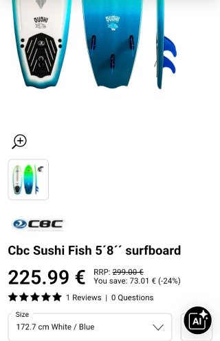 Tabla de surf CBC Sushi Fish 5'8