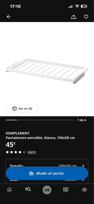 Perchero pantalones (pantalonero) Ikea Komplement