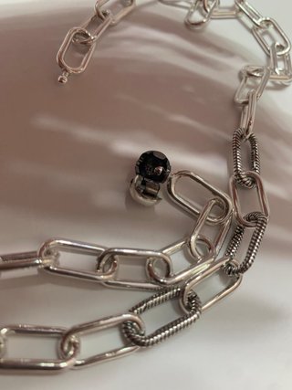 Collar Pandora Eslabones y Charm 50cm
