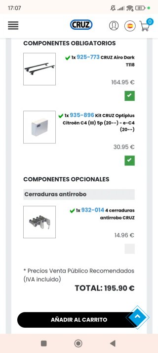 Barras de Techo Cruz Airo Dark T NUEVAS A ESTRENAR
