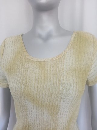 Vestido beige y amarillo
