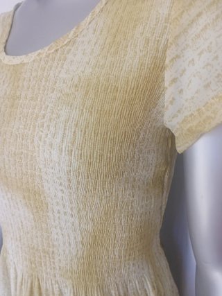 Vestido beige y amarillo