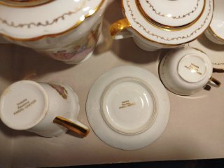 Juego café Ancel Limoges Fragonard porcelana fina