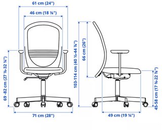 Silla de escritorio Ikea Flintan gris