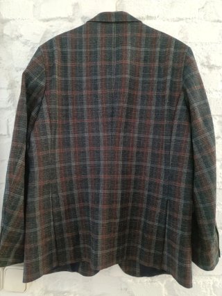 Americana Benetton cuadros gris y rojo