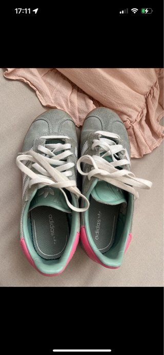 Adidas Gazelle niña verde y rosa talla 31