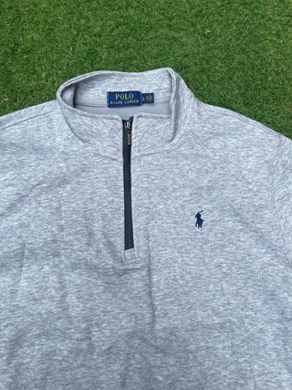 Jersey Polo Ralph Lauren Gris Media Cremallera