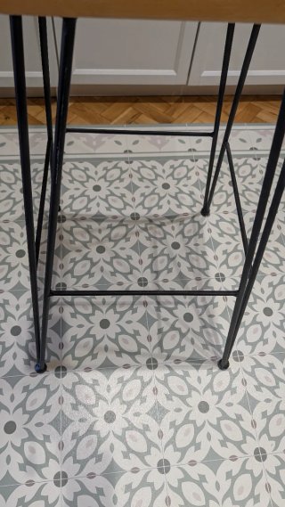 Taburete forja y madera