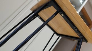 Taburete forja y madera