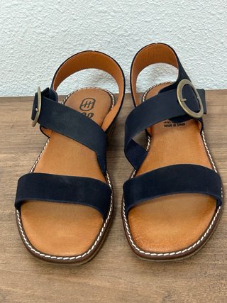 Sandalias Piel Talla 38 Negro Marrón