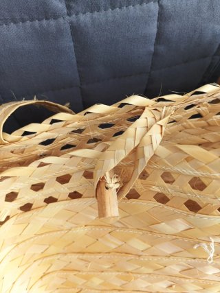 Bolso de playa mimbre hecho a mano