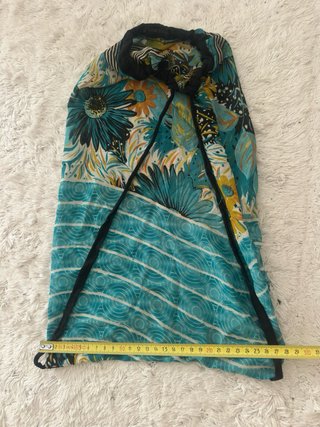 Mochila talega tela hippie turquesa