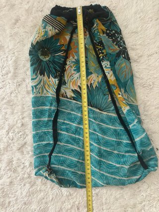 Mochila talega tela hippie turquesa