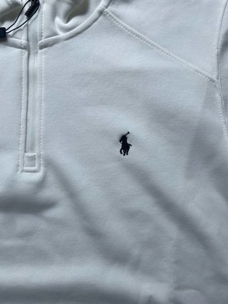 Polo Ralph Lauren Jersey Blanco Media Cremallera