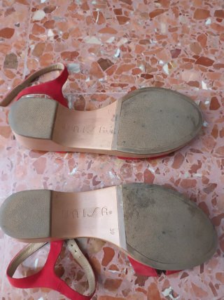 Sandalias rojas mujer