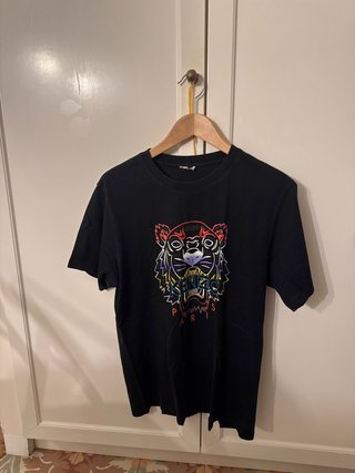Camiseta Kenzo Negra con Estampado Tigre