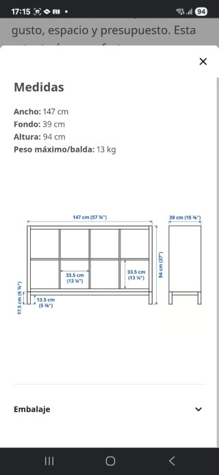 Mueble modular Ikea KALLAX blanco