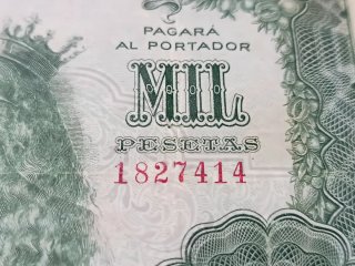 Billete 1000 Ptas 1957 Reyes Católicos. Sin serie