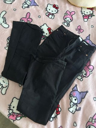 Pack Pantalones Campana Vaqueros Azul y Negro