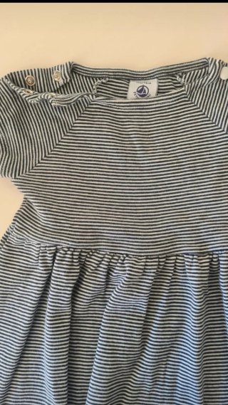 Vestido Petit Bateau Menina Tam 12 Meses