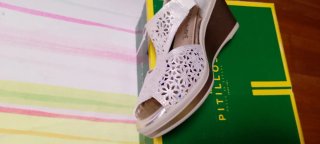 Sandalias plateadas mujer
