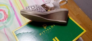 Sandalias plateadas mujer