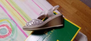 Sandalias plateadas mujer