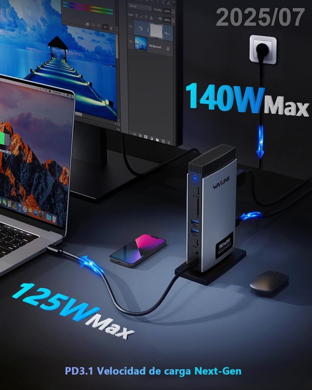 WAVLINK Laptop Docking Station USB-C 11en1 140W