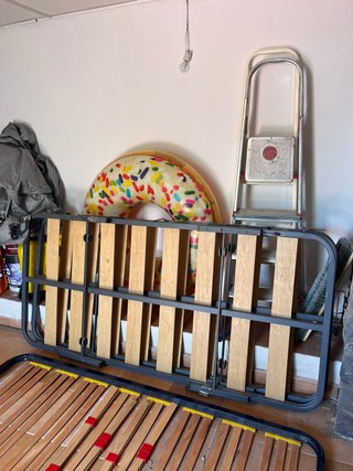 Somier Cama 90cm con Patas y Ruedas