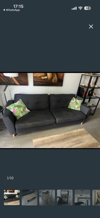 Sofá Cama Gris Tela