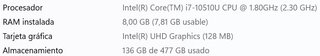 Ordenador portátil HP gris plata