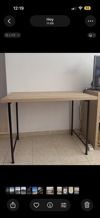 Mesa escritorio madera y metal