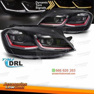 Faros LED rojos con luz diurna secuencial (DRL) c
