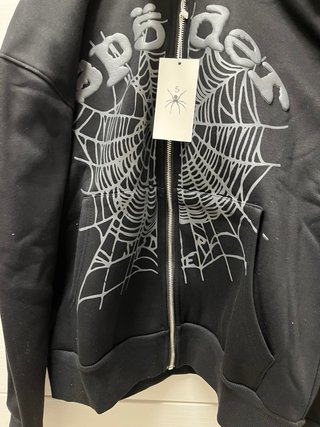 Sudadera Sp5der Negra con Telaraña