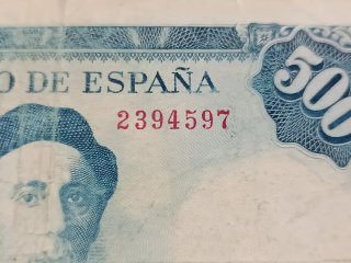 Billete 500 Ptas 1954 Zuloaga. Sin serie