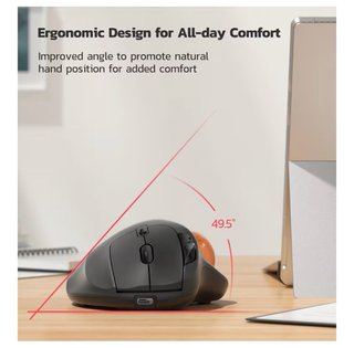 Trackball Ergonómico Recargable Negro/Naranja