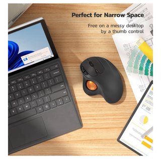 Trackball Ergonómico Recargable Negro/Naranja