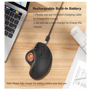 Trackball Ergonómico Recargable Negro/Naranja