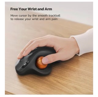 Trackball Ergonómico Recargable Negro/Naranja