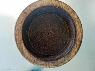 Caja de madera redonda con tapa
