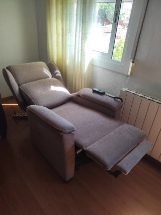 Sillón reclinable eléctrico tela