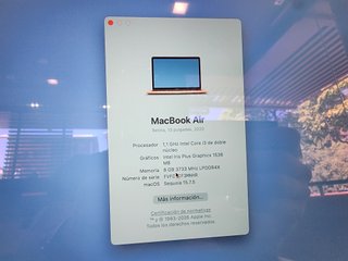 MacBook Air 2020 120 Ciclos de batería