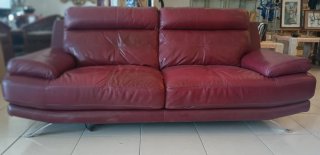 2 Divani di design in pelle, vintage, color granato anni '70