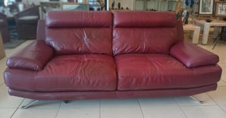 2 Divani di design in pelle, vintage, color granato anni '70