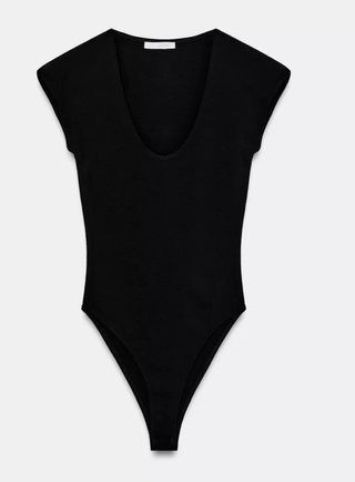 Body Zara Negro Escote Pico